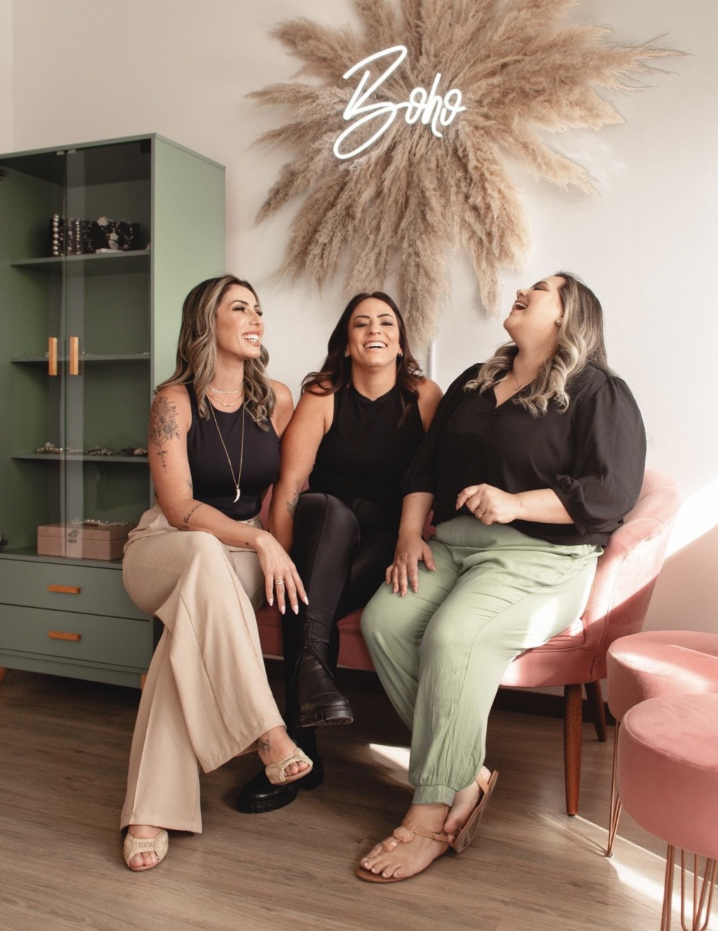 Thais, Marilia e Denise, a equipe Boho Studio